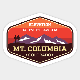 Mt Columbia Colorado 14ers Mountain Climbing Badge Mount Sticker